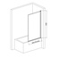AQUAme AQM2859-R Прозрачное стекло / Профиль чёрный 80х140 Шторка для ванны 6x80x140 см, Италия - фото 5