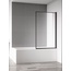 AQUAme AQM2859-R Прозрачное стекло / Профиль чёрный 80х140 Шторка для ванны 6x80x140 см, Италия - фото 2