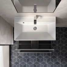 AQUAme S1 AQM900180GM Серый 80х45 Тумба для раковины 45x80x50 см, Италия - фото 1 - фото 2