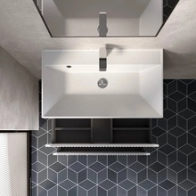 AQUAme S1 AQM900180WH Белый глянцевый 80х45 Тумба для раковины 45x80x50 см, Италия - фото 1 - фото 2