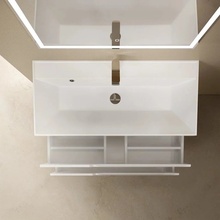 AQUAme S3 AQM900310WH Белый глянец 100х45 Тумба для раковины 45x100x50 см, Италия - фото 1 - фото 2