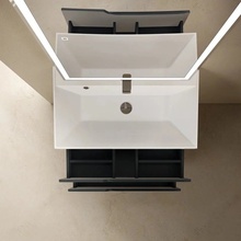 AQUAme S3 AQM900380GM Антрацит 80х45 Тумба для раковины 45x80x50 см, Италия - фото 1 - фото 2