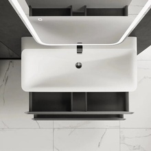 AQUAme S4 AQM900410GM Серый 100х45 Тумба для раковины 45x100x50 см, Италия - фото 1 - фото 2