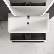 AQUAme S4 AQM900410WH Белый глянец 100х45 Тумба для раковины 45x100x50 см, Италия - фото 1 - фото 2