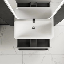 AQUAme S4 AQM900480WH Белый глянец 80х45 Тумба для раковины 45x80x50 см, Италия - фото 1 - фото 2