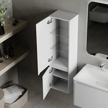 AQUAme S4 AQM9004WH Белый глянец 120 Шкаф-пенал 27,1x33x120 см, Италия - фото 1 - 2 AQUAme S4 AQM9004WH Белый глянец 120 Шкаф-пенал 27,1x33x120 см, Италия - фото 1 - фото 2