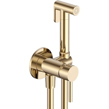 AQUAme Siena AQM6217BG Brushed gold Смеситель с гигиеническим душем 12,4x9x19 см, для встраиваемых систем, Италия - фото 1 - фото 1