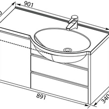 Тумба с раковиной aquanet лайн 90