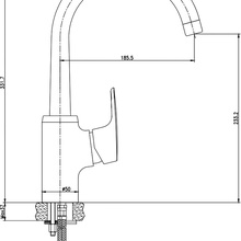 Aquanet Magic AF410-41C Для  кухни Хром Смеситель 22,5x13x33,17 см, для кухонной мойки, Россия - фото 1 - фото 3