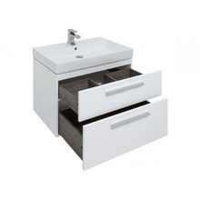 Aquanet Nova 00249914 белый. глянец 60 2 ящ. (SLIM SYNERGY) Тумба для раковины 45,7x60,5x65 см, Россия - фото 1 - фото 2