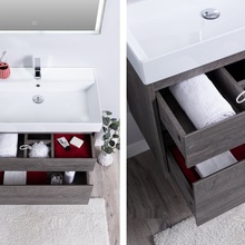 Aquanet Nova 00242260 дуб рошелье 75 2 ящ. Тумба для раковины 46x75,7x66 см, Россия - фото 1 - фото 2