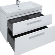 Aquanet Nova 00242276 белый. глянец 90 2 ящ. Тумба для раковины 46x90,6x65 см, Россия - фото 1 - фото 4