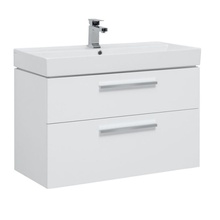 Aquanet Nova 00242276 белый. глянец 90 2 ящ. Тумба для раковины 46x90,6x65 см, Россия - фото 1 - фото 1