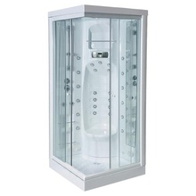 Aquanet Fiji Cube 90x90 без пара с г/м стекло прозрачное/белое/белый Душевая кабина 90x90x227 см, Россия - фото 1 - фото 1