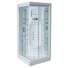 Aquanet Fiji Cube 90x90 с паром с г/м стекло прозрачное/белое/белый Душевая кабина 90x90x227 см, Россия - фото 1 - фото 1