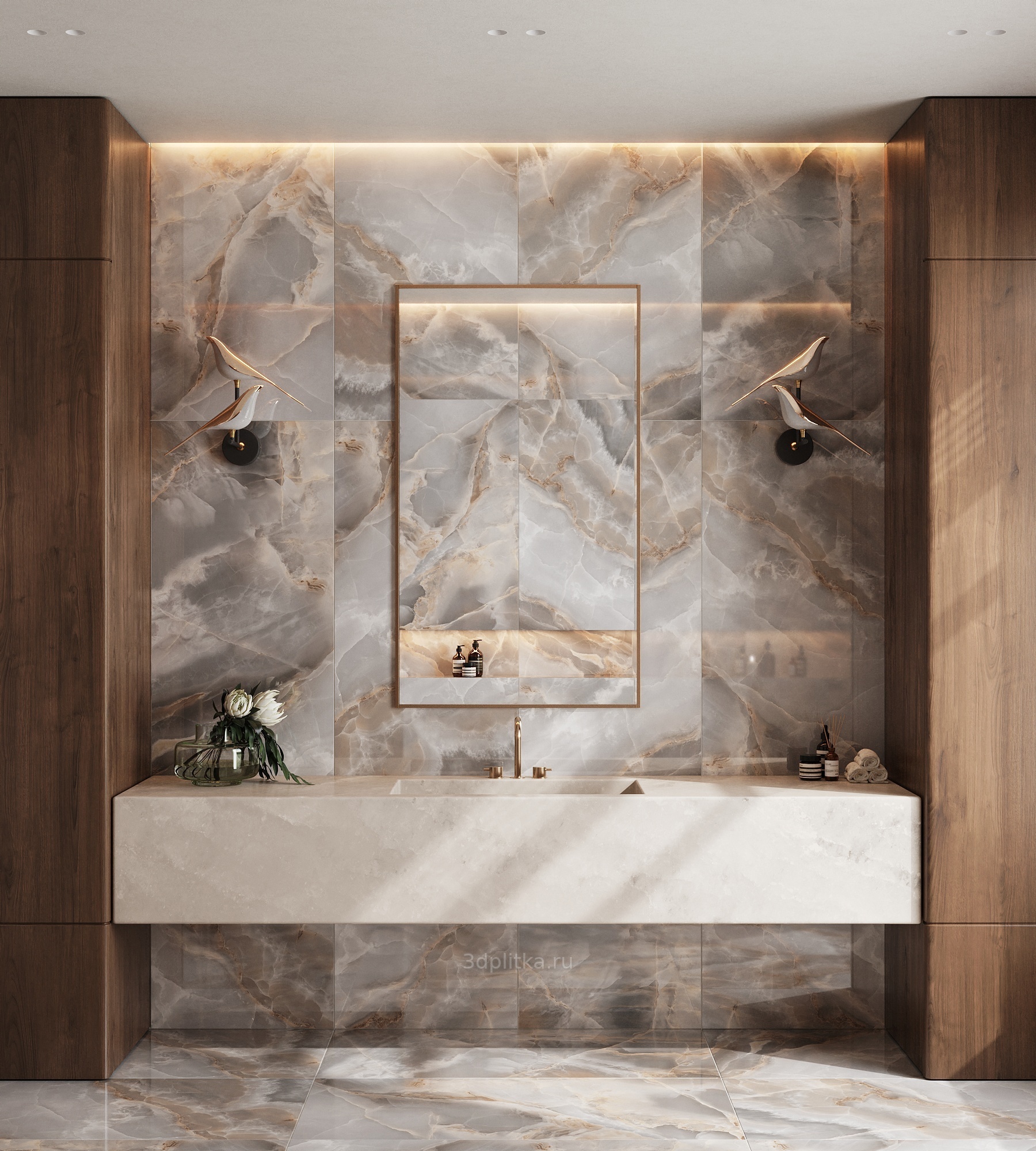 Arcadia Ceramica Onyx Royal 60x120 см, керамогранит, Индия, под оникс - фото интерьера 1