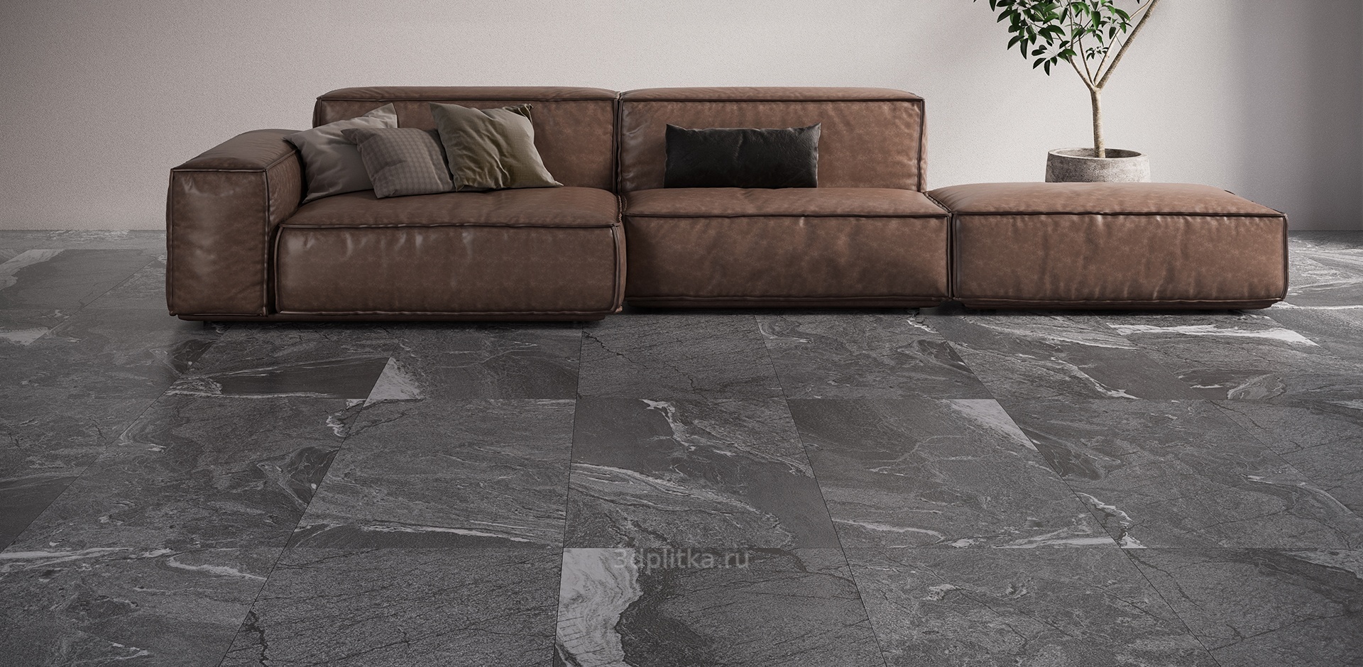 Argenta Brennero 60x120 см, керамогранит, Испания, под камень  - фото интерьера 1