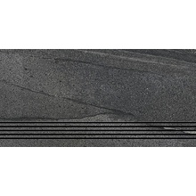 Ariostea Pietra Di Basalto Active IAS867922 Nero 9mm Ступень 30x60 см, Италия, под камень  - фото 1 - фото 1