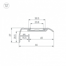 Arlight Stair 45663 Комплектующее для светильников 200x6,4x2,7 см, Россия - фото 1 - фото 4
