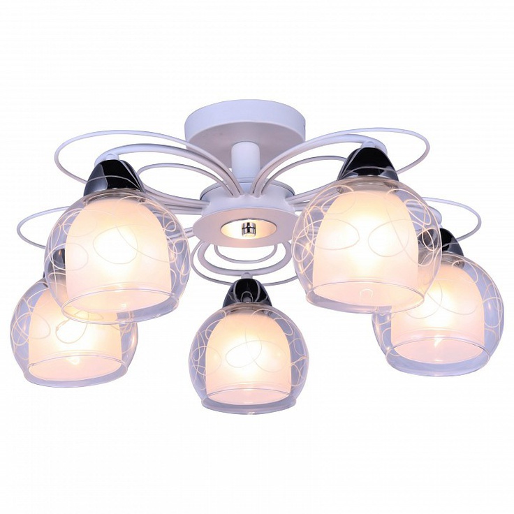 Arte Lamp A7585 A7585PL-5WH Люстра потолочная 57x57x27 см, Италия - фото 1 Arte Lamp A7585 A7585PL-5WH Люстра потолочная 57x57x27 см, Италия - фото 1