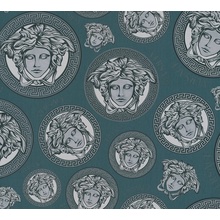 A.S. Creation Versace 5 38611-1 Медальоны Виниловые обои 1005x70 см, цвет: зеленый, Германия - фото 1 - фото 1