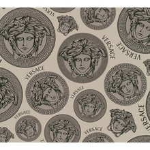 A.S. Creation Versace 5 38611-2 Медальоны Виниловые обои 1005x70 см, цвет: бежевый, Германия - фото 1 - фото 1