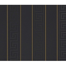 A.S. Creation Versace 935 93524-4 Полоски Виниловые обои 1005x70 см, цвет: черный, Германия - фото 1 - фото 1