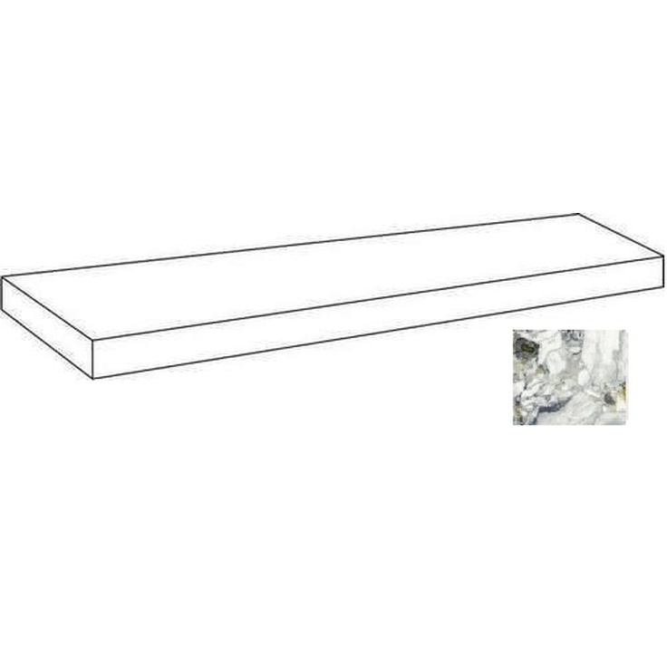 Atlas Concorde Russia Forte Dei Marmi Quark 620070002661 Ceppo Apuano Forest Scalino Angolare Sx Matt Угловая ступень 33x160 см, Россия, под мрамор - фото 1