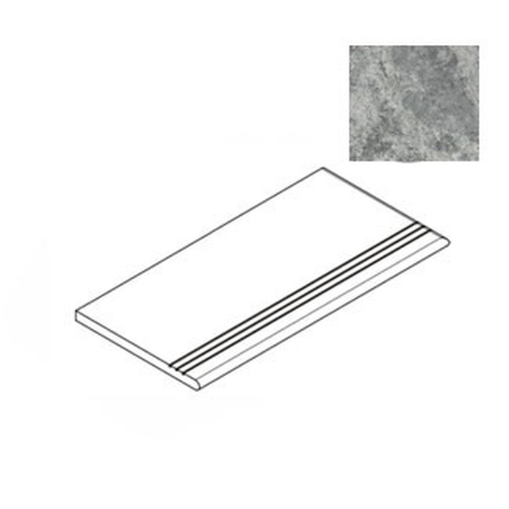 Atlas Concorde Russia Forte Dei Marmi Quark 620040000175 Persian Grey Gradino Bordo Спец. Элемент 30x60 см, Россия, под мрамор - фото 1