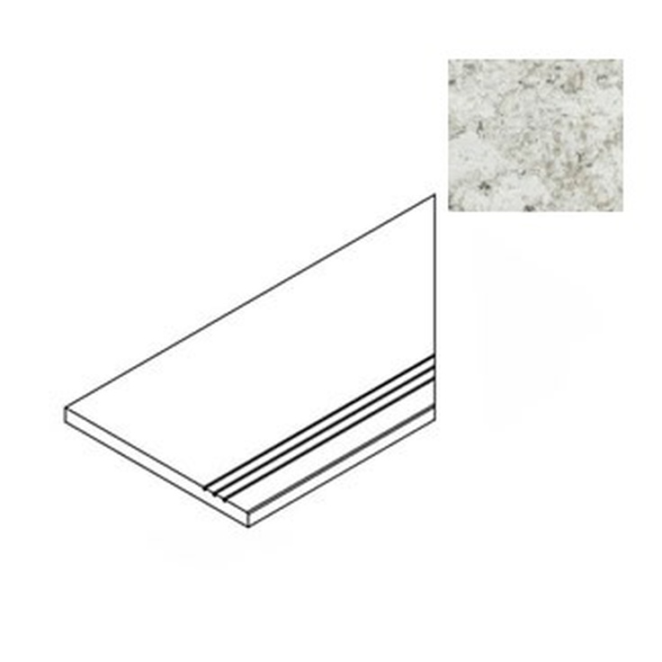 Atlas Concorde Russia Forte Dei Marmi Quark 620040000182 Brazilian White Gradino Bordo Dx Спец. Элемент 30x60 см, Россия, под мрамор - фото 1