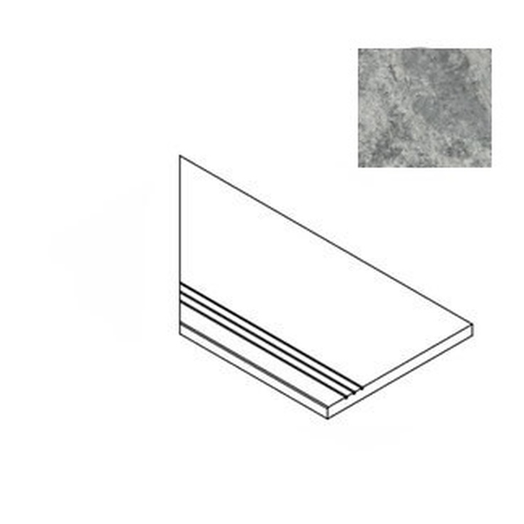 Atlas Concorde Russia Forte Dei Marmi Quark 620040000177 Persian Grey Gradino Bordo Sx Спец. Элемент 30x60 см, Россия, под мрамор - фото 1