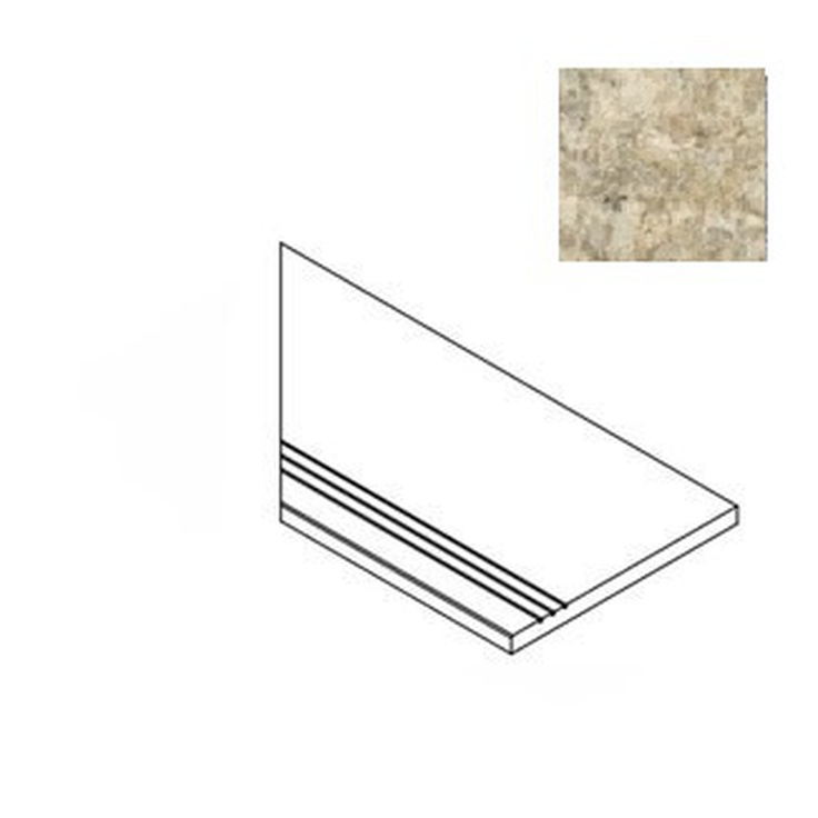 Atlas Concorde Russia Forte Dei Marmi Quark 620040000180 Brazilian Gold Gradino Bordo Sx Спец. Элемент 30x60 см, Россия, под мрамор - фото 1