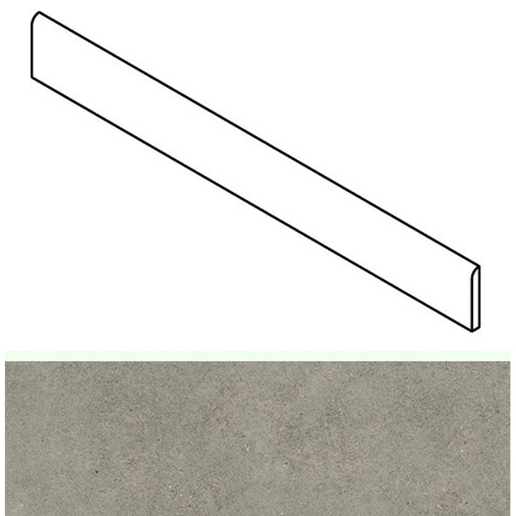 Atlas Concorde Russia Forte Dei Marmi Rock 610130008139 Lunar Grey Battiscopa Плинтус 7,2x80 см, Россия, под камень  - фото 1