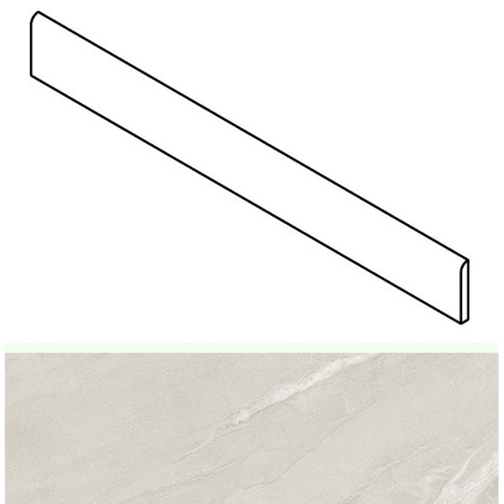 Atlas Concorde Russia Forte Dei Marmi Rock 610130008141 Tiffany White Battiscopa Плинтус 7,2x80 см, Россия, под камень  - фото 1