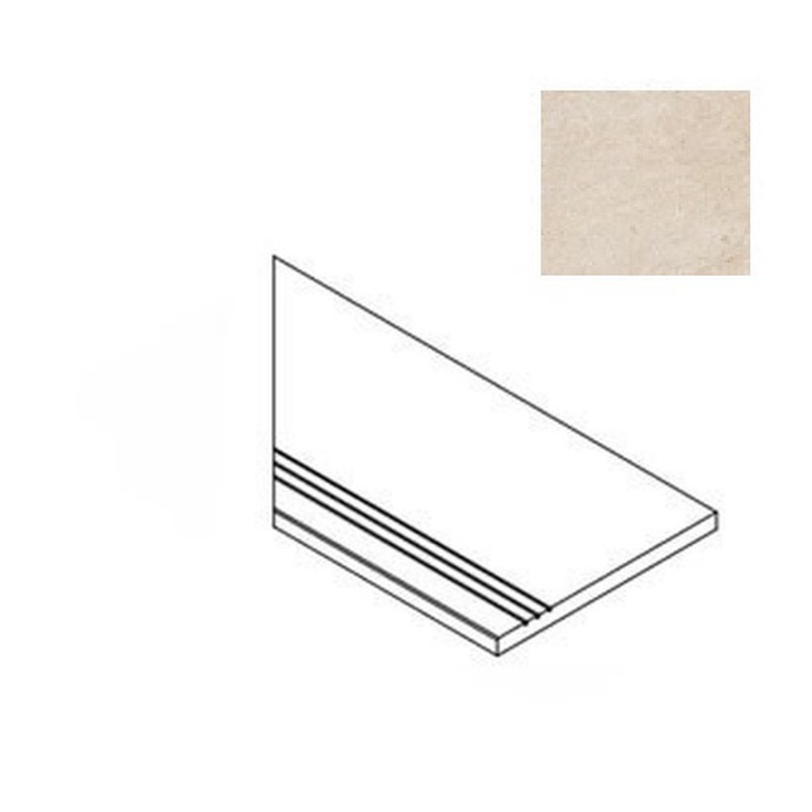 Atlas Concorde Russia Forte Dei Marmi Rock 620040000211 Siberian Ivory Gradino Lineare Angolo Sx Спец. Элемент 30x60 см, Россия, под мрамор - фото 1