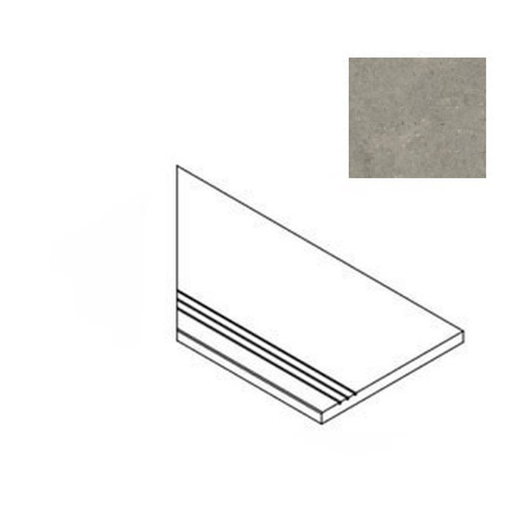 Atlas Concorde Russia Forte Dei Marmi Rock 620040000214 Lunar Grey Gradino Lineare Angolo Sx Спец. Элемент 30x60 см, Россия, под мрамор - фото 1