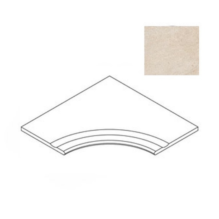 Atlas Concorde Russia Forte Dei Marmi Rock 620090001227 Siberian Ivory Bordo Curvilineo Svasato Round 30 Спец. Элемент 60x60 см, Россия, под мрамор - фото 1