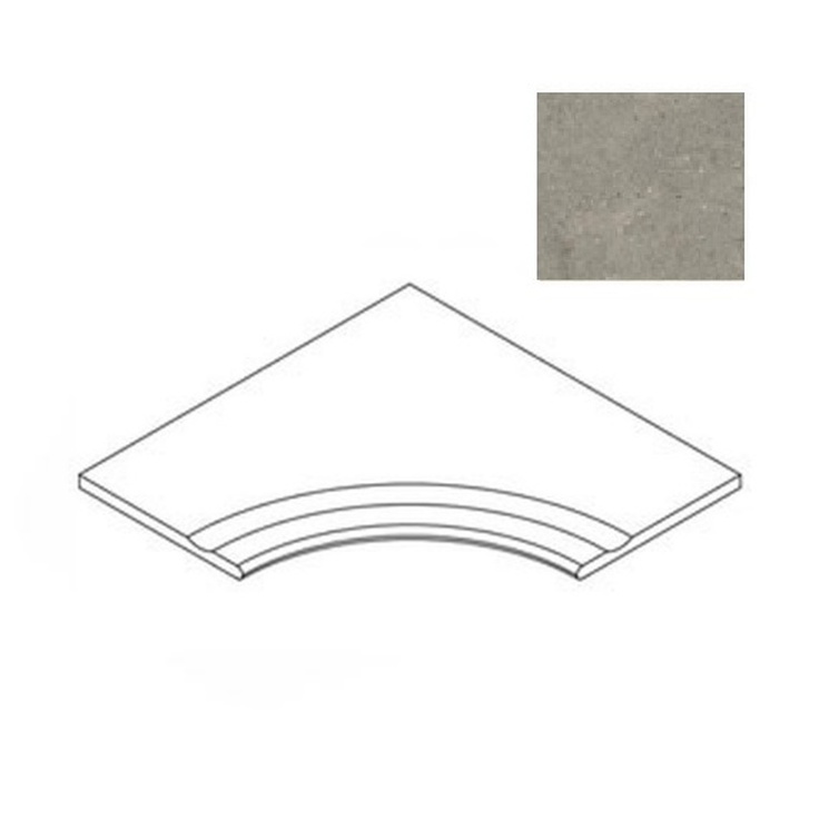 Atlas Concorde Russia Forte Dei Marmi Rock 620090001243 Lunar Grey Bordo Curvilineo Svasato Round 30 Спец. Элемент 60x60 см, Россия, под мрамор - фото 1