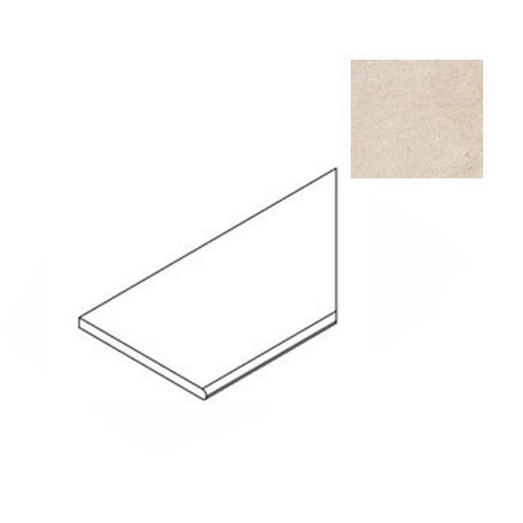 Atlas Concorde Russia Forte Dei Marmi Rock 620090001264 Siberian Ivory Round Angolo Dx Спец. Элемент 30x120 см, Россия, под мрамор - фото 1