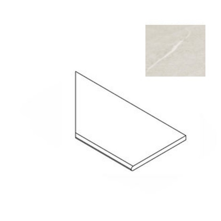 Atlas Concorde Russia Forte Dei Marmi Rock 620090001277 Tiffany White Round Angolo Sx Спец. Элемент 30x120 см, Россия, под мрамор - фото 1