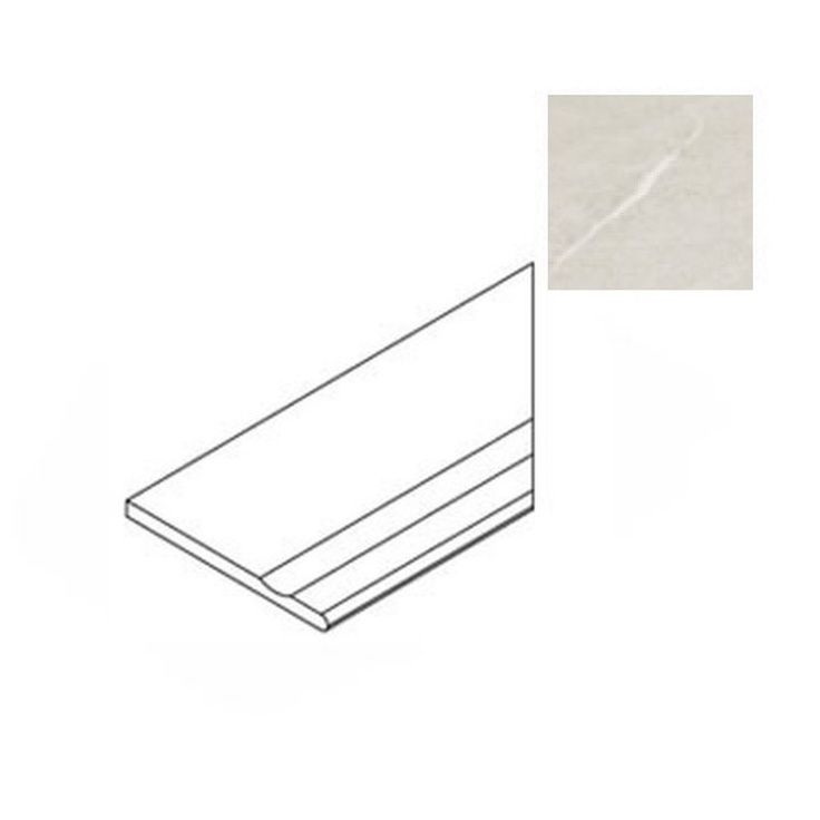 Atlas Concorde Russia Forte Dei Marmi Rock 620040000234 Tiffany White Gradino Lineare  Angolo Dx Угловая ступень 30x120 см, Россия, под мрамор - фото 1