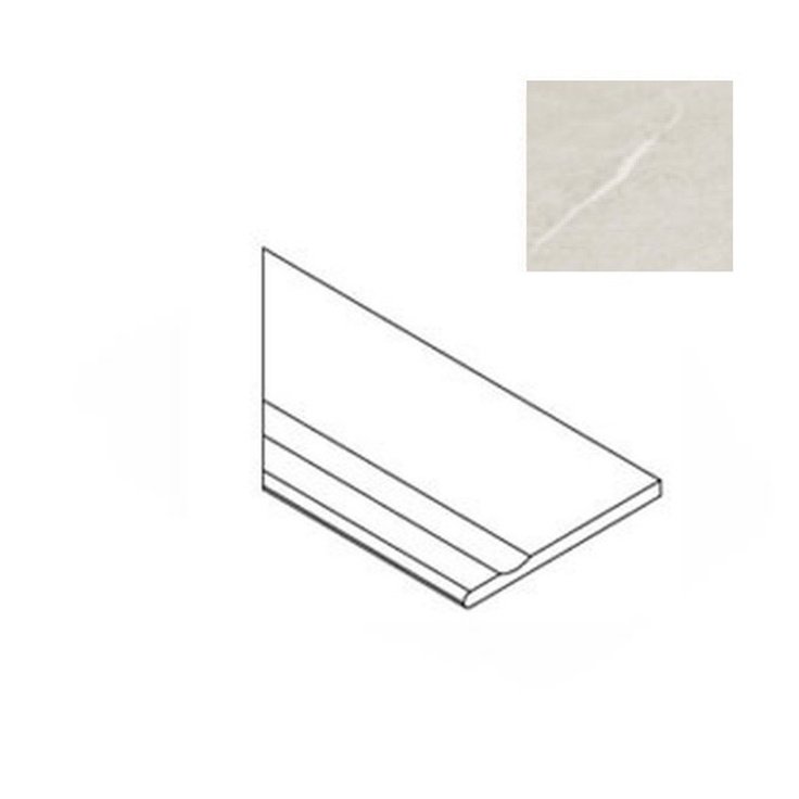 Atlas Concorde Russia Forte Dei Marmi Rock 620040000235 Tiffany White Gradino Lineare  Angolo Sx Угловая ступень 30x120 см, Россия, под мрамор - фото 1