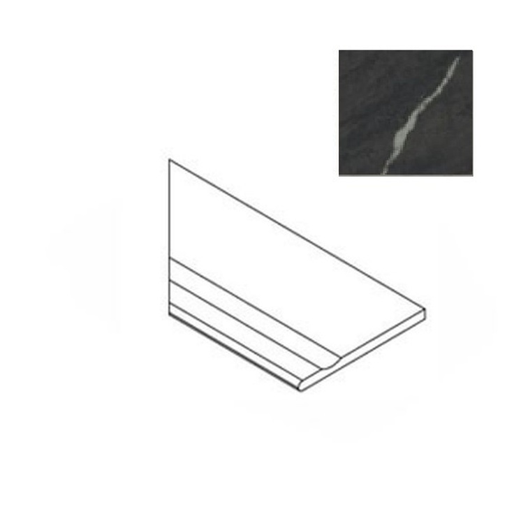 Atlas Concorde Russia Forte Dei Marmi Rock 620040000232 Venaria Black Gradino Lineare  Angolo Sx Угловая ступень 30x120 см, Россия, под мрамор - фото 1