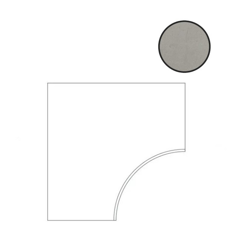 Atlas Concorde Russia Rinascente 620090000927 Grey Bordo Curvilineo Round 30 Спец. Элемент 60x60 см, Россия, под бетон  - фото 1