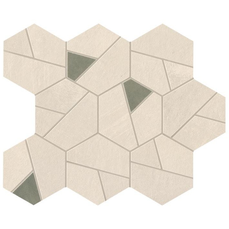 Atlas Concorde Italy Boost Pro A0QN Ivory Mosaico Hex Olive Мозаика 25x28,5 см, Италия, под мозаику - фото 1
