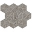 Atlas Concorde Italy Boost Stone A7C0 Smoke Mosaico Hex Мозаика 25x28,5 см, Италия, под камень  - фото 1