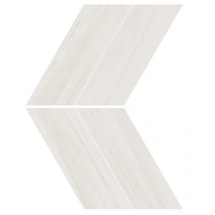Atlas Concorde Italy Marvel Stone AS1Q Bianco Dolomite Chevron Lappato Мозаика 22,5x22,9 см, Италия - фото 1