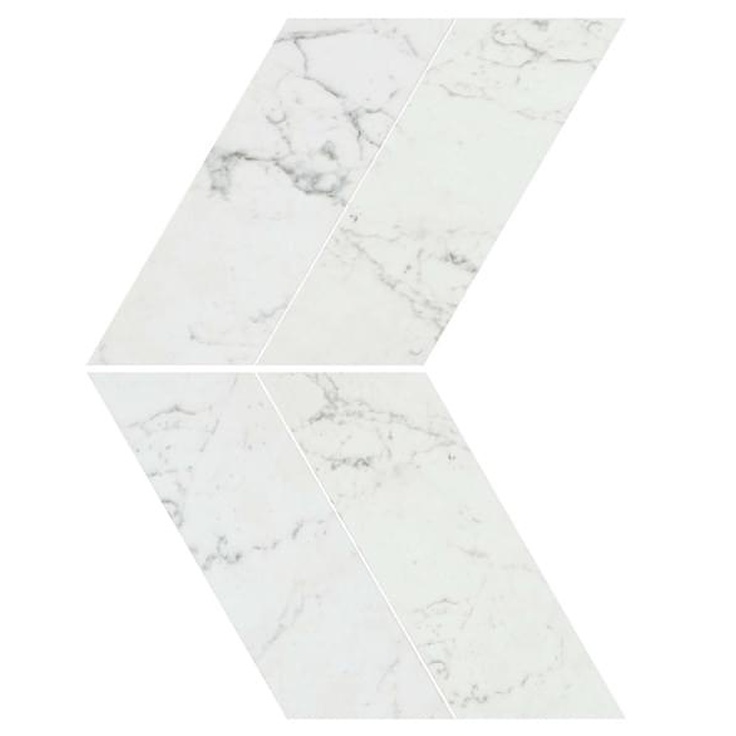 Atlas Concorde Italy Marvel Stone AS1V Carrara Pure Chevron Lappato Мозаика 22,5x22,9 см, Италия - фото 1