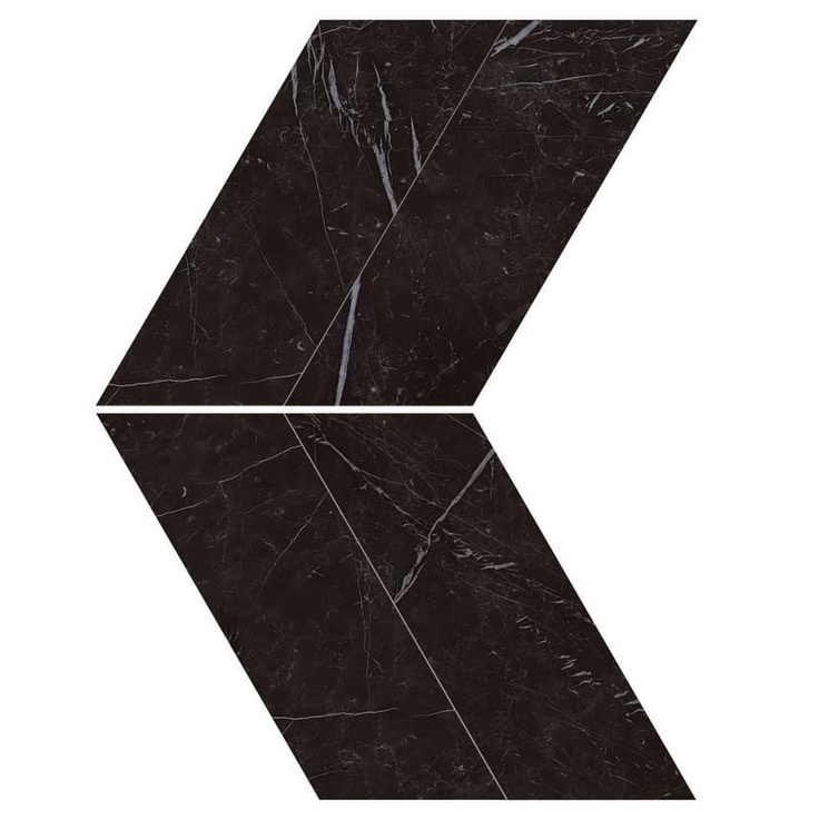 Atlas Concorde Italy Marvel Stone AS1W Nero Marquina Chevron Lappato Мозаика 22,5x22,9 см, Италия - фото 1