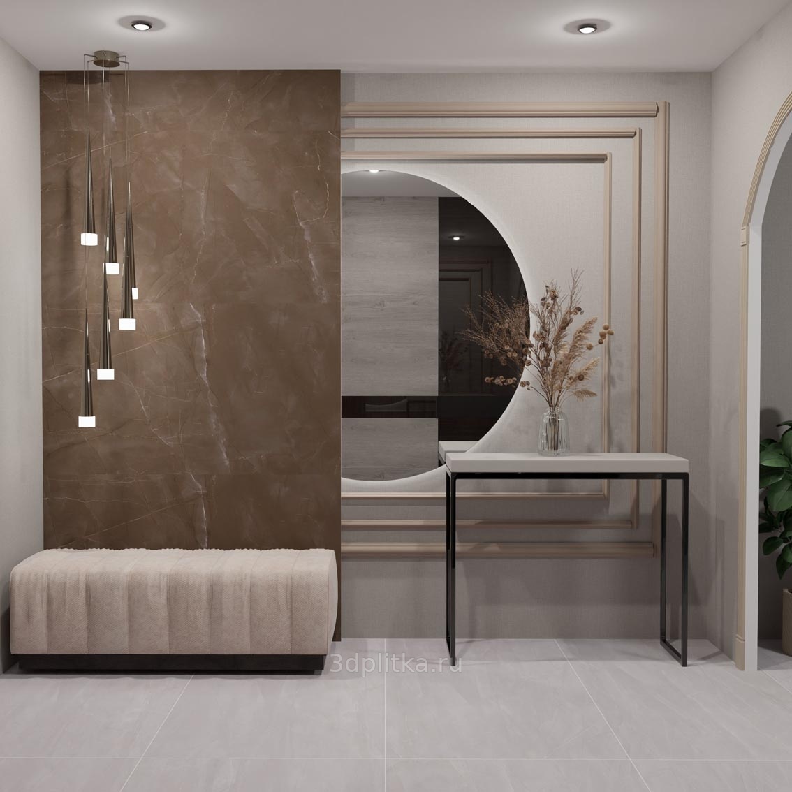 Axima Baltimore 60x60, керамогранит, Россия, под мрамор - фото интерьера 1